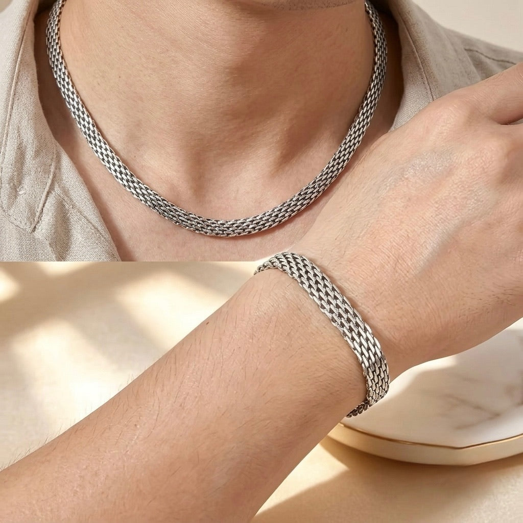 Gllam Chaîne & gourmette argente