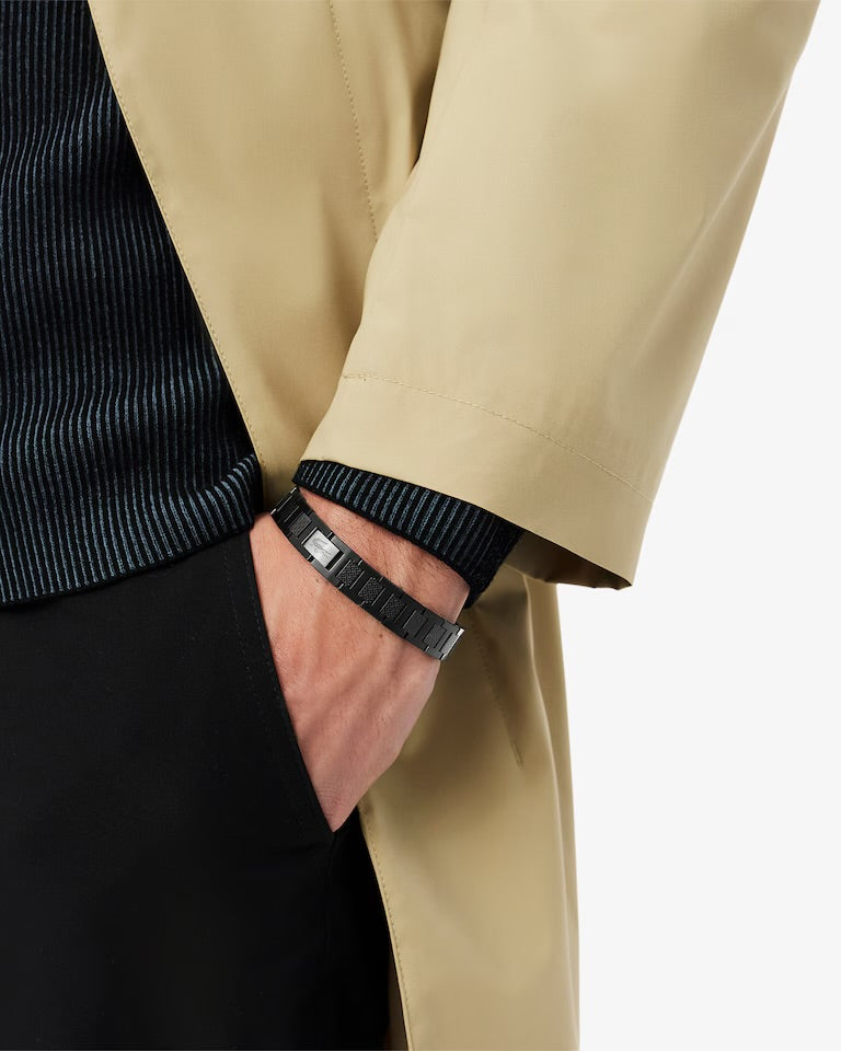 BRACELET LACOSTEE BLACK ( BOITE )