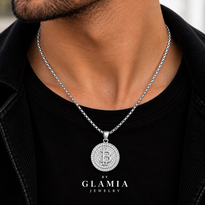 Chaîne bitcoin argenté