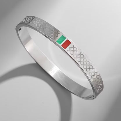 BRACELET MOTIF GUCCII ARGENTÉ