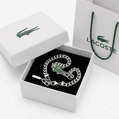 GOURMETTE LACOSTEE ARGENTE ( BOITE )