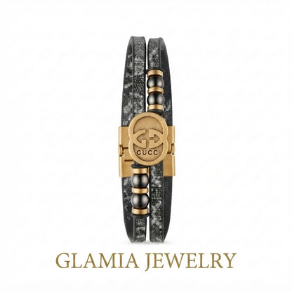 Bracelet GUCCII semi cuir double