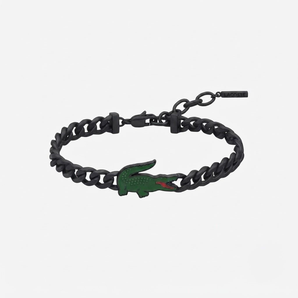 Gourmette Lacostee noir ( boite )