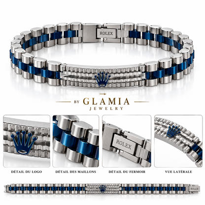 BRACELET ROLAX BLUE ARGENTÉ ( boite )
