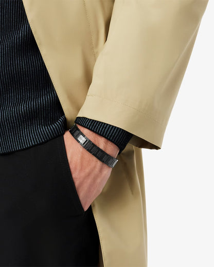 BRACELET LACOSTEE BLACK ( BOITE )