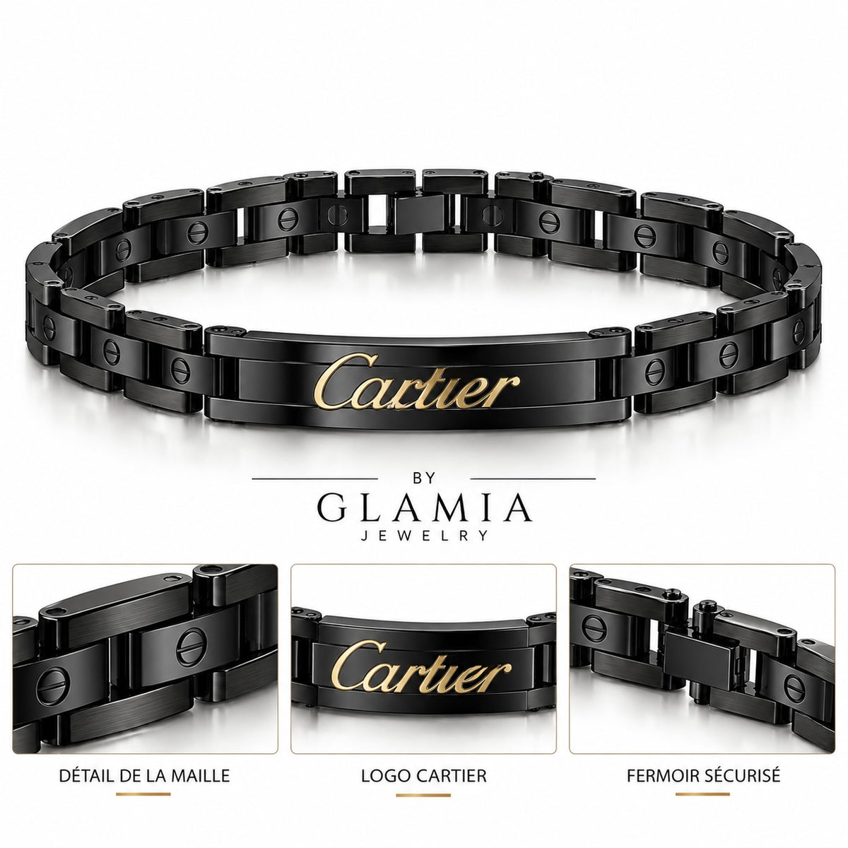 BRACELET CARTIIER NOIR (ajustable)