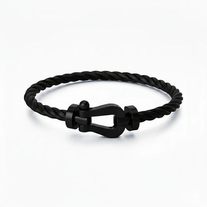 BRACELET CABLE NOIR ( FRAD)
