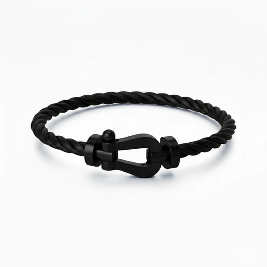BRACELET CABLE NOIR ( FRAD)