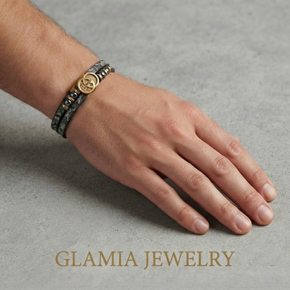 Bracelet GUCCII semi cuir double
