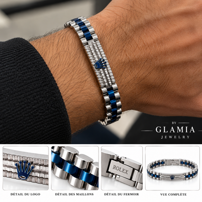 BRACELET ROLAX BLUE ARGENTÉ ( boite )