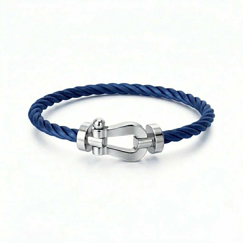 BRACELET CABLE BLUE ARGENTE ( FRAD)