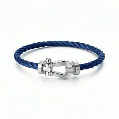 BRACELET CABLE BLUE ARGENTE ( FRAD)