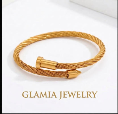 Bracelet clou cable gros doré (standard)