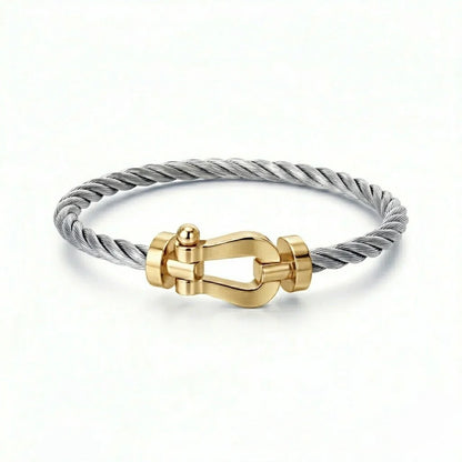 BRACELET CABLE ARGENTÉ DORÉ ( FRAD)